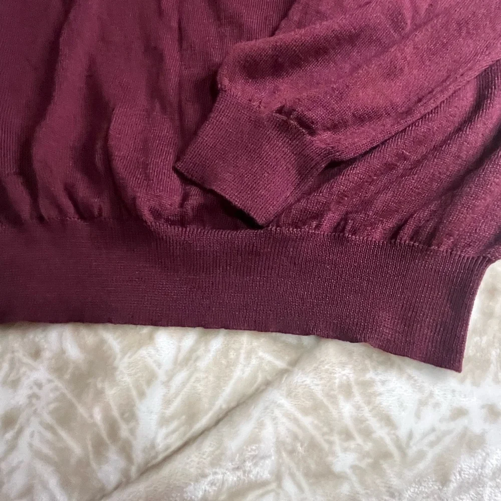 CORTINA ITALIA Mena Burgundy 100% Merino Wool Made In Italy Sweater Size L